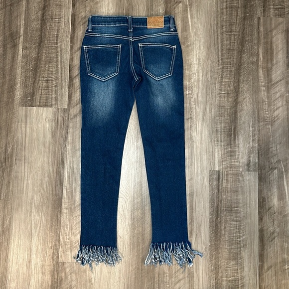 Buccho Fallaci Skinny Frayed Fringe Hem Jeans - 3 - Picture 2 of 9